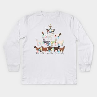 All Goats the Goats for Christmas Kids Long Sleeve T-Shirt